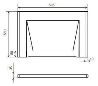 Торцевая панель для ванны Timo TP70H 70см белый