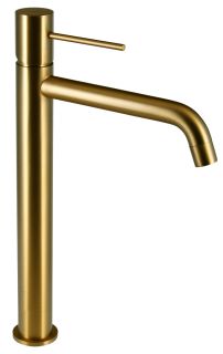 Высокий смеситель для раковины Raiber Graceful RPG-002 золото матовое