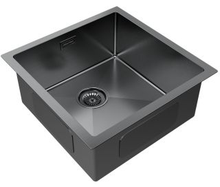 Мойка кухонная Paulmark Gerberg PM214444-GM воронёная сталь