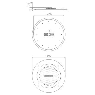 Верхний душ потолочный Raglo R452.04.03 50 см золотой сатин
