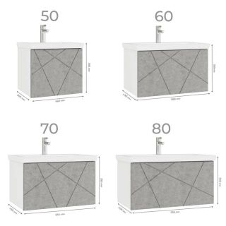 Тумба под раковину подвесная Vigo Geometry 034 70 см бетон