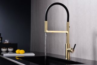 Смеситель для кухни Paulmark Tornado To213402-SBG светлое брашированное золото