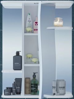 Зеркальный шкаф с подсветкой СанТа Лира 101053 55см белый