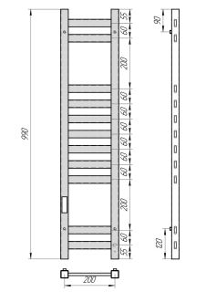 Полотенцесушитель электрический Laris Флавиа 73207652 левый П11 20x100см белый муар
