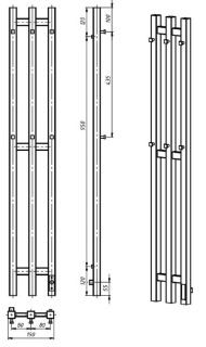 Полотенцесушитель электрический Laris Тея 73207672 левый П3 19x120см чёрный муар