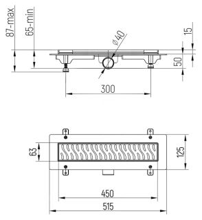 Душевой лоток Paini Harmony CH450H 45см хром глянец