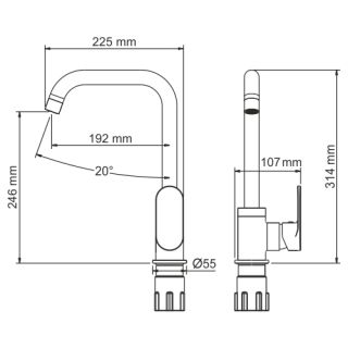 Wasserkraft Elbe A7407 Смеситель для кухни
