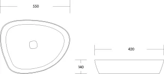 Раковина Milleau Glace MU0044-GW белый