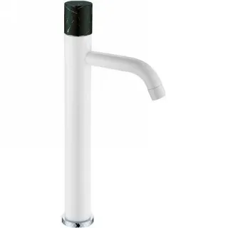 Смеситель для раковины Boheme Stick 122-W-MR-BLACK белый/чёрный мрамор