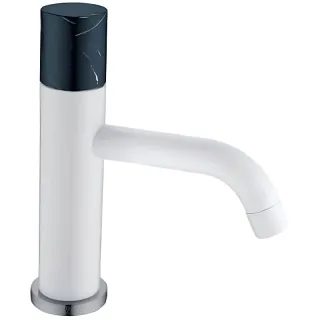 Смеситель для раковины Boheme Stick 121-W-MR-BLACK белый/чёрный мрамор