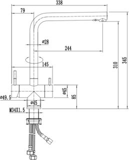 Смеситель для кухни ZORG Inox SZR-2020 GRAFIT