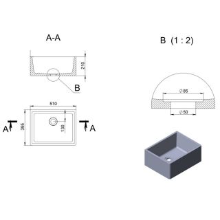 Раковина Holbi Halley 51см белый/цветной матовый 1.02.012.11.2