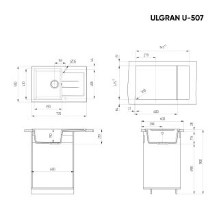Кухонная мойка Ulgran Classic U-507-308 чёрный