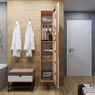 Пенал Бриклаер Форест 4627125416712 35 см дуб золотой/белый