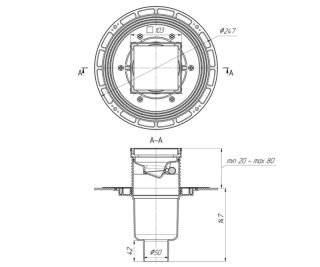 Душевой трап Bronze de Luxe 21962-5902, бронза