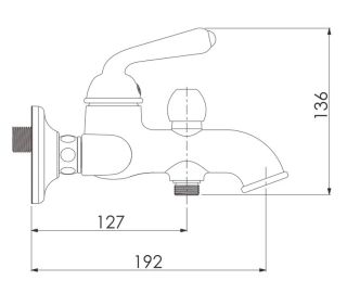 Смеситель для ванны Rose R0202Q бронза