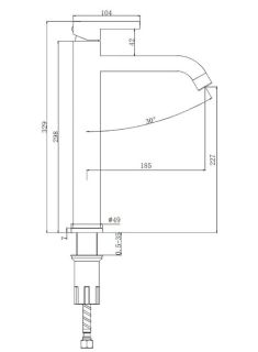 Высокий смеситель для раковины Splenka S221.15.06 чёрный
