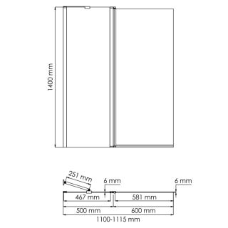 Шторка на ванну Wasserkraft Salm 27P02-110 110см серебристый