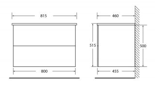 Тумба под раковину BelBagno подвесная 80x50см Rovere Bianco ETNA-800-2C-SO-BL-P