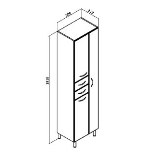 Пенал Runo правый с корзиной для белья 50 (00000000136)
