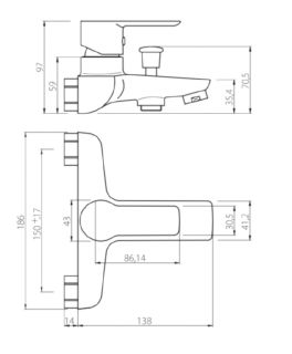 REDBLU BY DAMIXA Origin Elegance 841000000 смеситель для ванны/душа