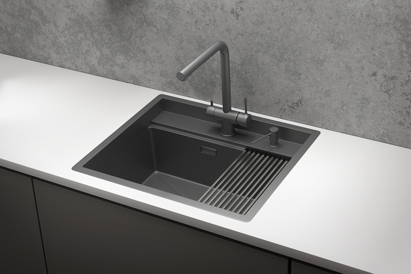 Мойка кухонная Granula 6051, ГРАФИТ МАТОВЫЙ