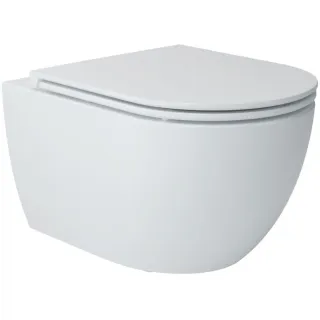 Унитаз подвесной ArtMax Torino AM823-V безободковый с вихревым смывом и сиденьем микролифт белый