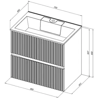 Тумба под раковину Aquanet Джейн 313317 70 см мисти грин