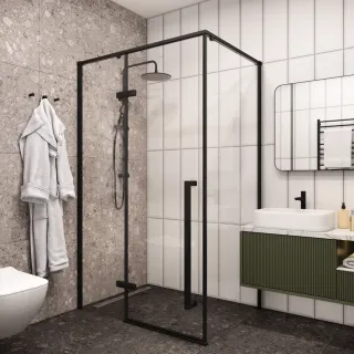 Душевой уголок Cerutti SPA C1A 120x90см чёрный