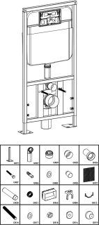 Комплект SantiLine SL-5004MB+SL-04 безободковый чёрный матовый унитаз с сиденьем микролифт и инсталляция с клавишей смыва чёрный матовый квадрат