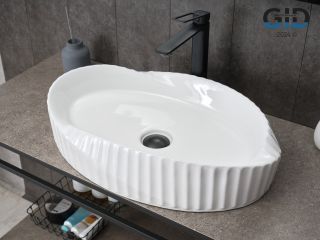 Раковина Gid 888s 51223 накладная белая 60x38.5x13.5