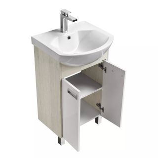 Тумба под раковину Акватон Бекка 50см белый/дуб сомерсет 1A210801BAC20