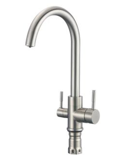 Смеситель для кухни Shevanik S168B с подключением фильтра сатин