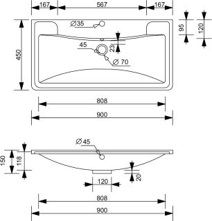 Раковина для мебели Style Line Атлантика 90 СС-00002204
