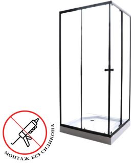 Душевой уголок Parly с поддоном 90x90см чёрный ZEQ911B