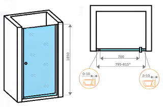 Душевая дверь Parly DE80B 80см чёрный