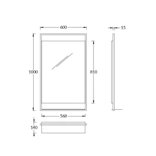Зеркало с подсветкой Kerama Marazzi Plaza Next PL.N.mi.P.60\BLK 60 см чёрный матовый