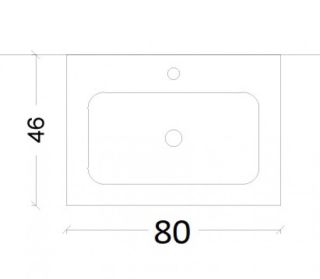 Раковина Armadi Art Vallessi 80см антрацит 838-080-A