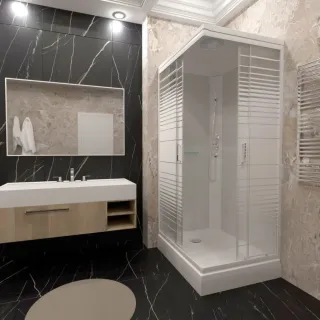 Душевая кабина Triton Квадро Щ0000045506 100x80 см профиль белый стекло с узором