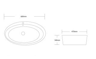 Раковина Cerutti SPA CR7026A с переливом 60см белый