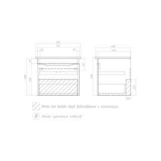 Тумба под раковину подвесная Vigo Grani tp.GRI.ELI.60.1Y 60 см дуб золотой
