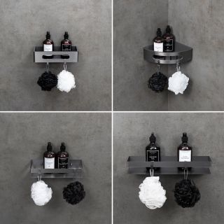 Полка для душа угловая Lemark Shelf line 9776048 графит