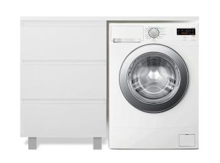 Напольная тумба под раковину Эстет Dallas Luxe ФР-00002269 Л/П 130см три ящика белый