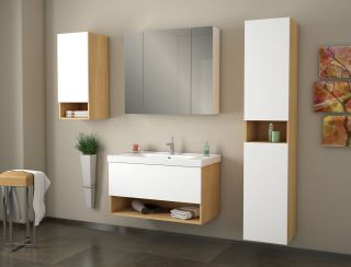 Dreja Тумба  Perfecto 70, дуб/белый лак, 1 ящ