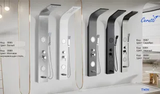 Панель душевая Cerutti SPA Twin BK CT9984 с форсунками чёрный