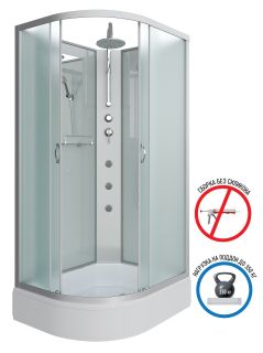 Душевая кабина Niagara NG-33194-14RBKTG с гидромассажем 110x90см серебро/матовое