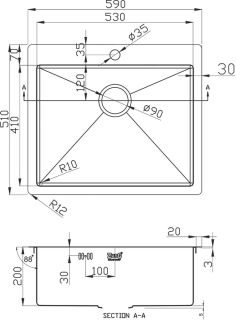 Мойка кухонная Zorg Inox  A 5951 BR/GRAFIT