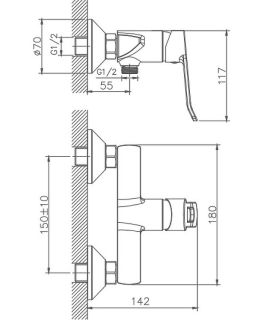 Гигиенический душ со смесителем Haiba HB55556 хром