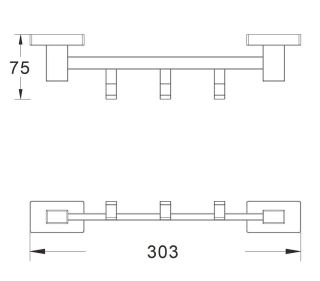 Планка с крючками Shevanik SG5631 хром