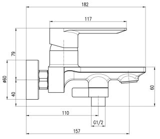 Смеситель для ванны Rav Slezak NIL NL154.5/1MG серый металлик